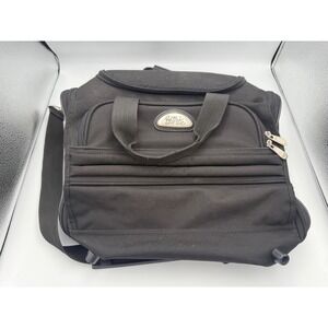 Bob Mackie Black Rolling Luggage Bag Carry On Travel Suitcase with Shoulder trap